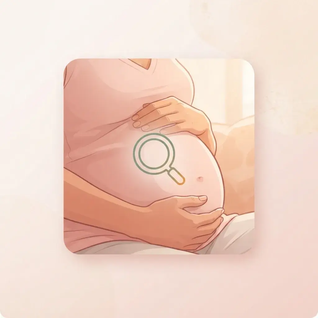Pregnant woman using a timer to understand Braxton Hicks.