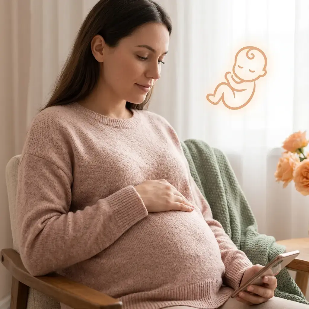 Pregnant woman confirming her due date, especially with irregular cycles or IVF.