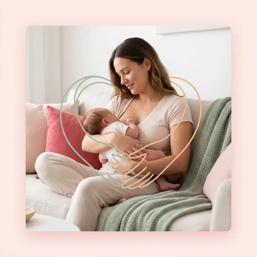 New mother and baby in a calm postpartum moment