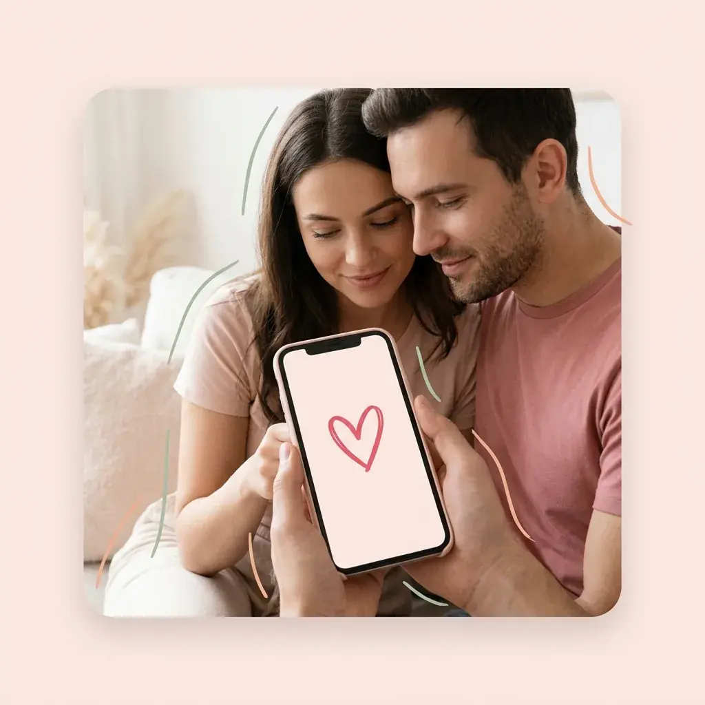 Couple tracking fertility with a period tracker app